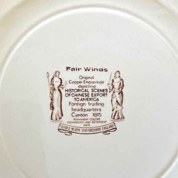 MEAKIN, ALFRED Fair Winds Brown 9" Luncheon/Dinner Plate - Set of 4, Brown Ships - Picture 7 of 7